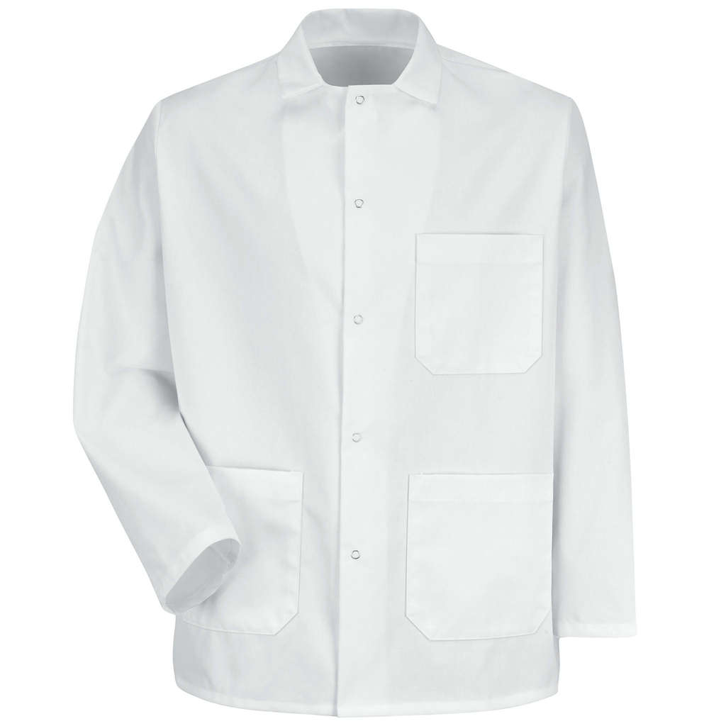 Gripper-Front Short Butcher Coat