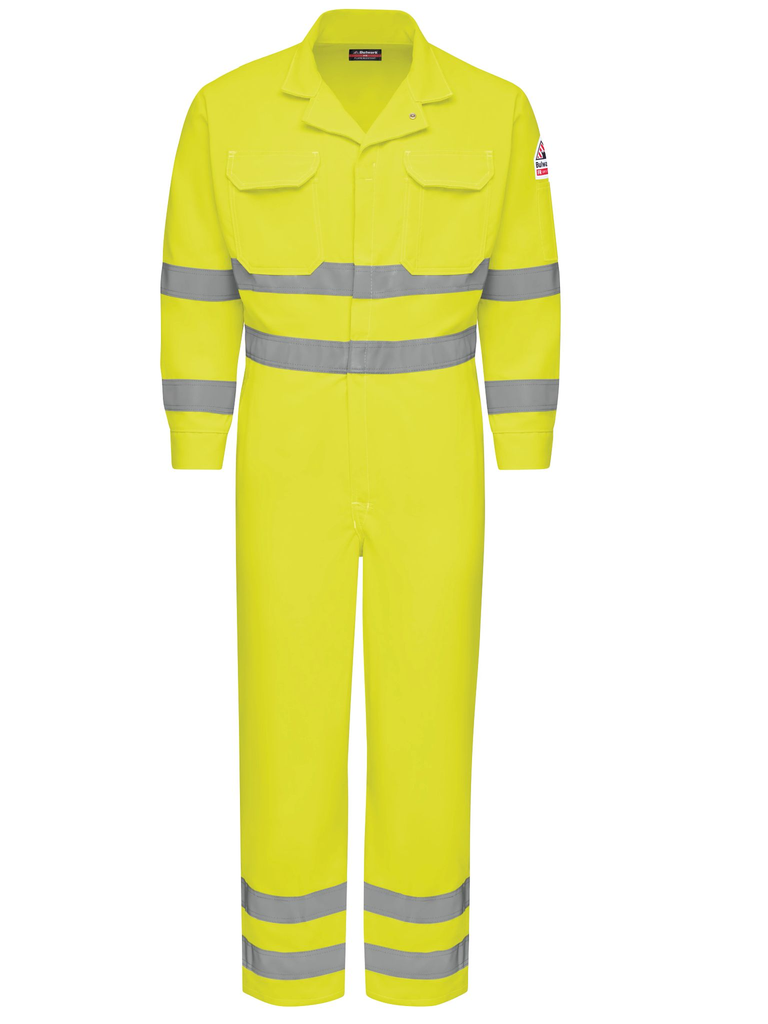 Men's Lightweight FR Hi-Visibility Deluxe Coverall with Reflective Trim