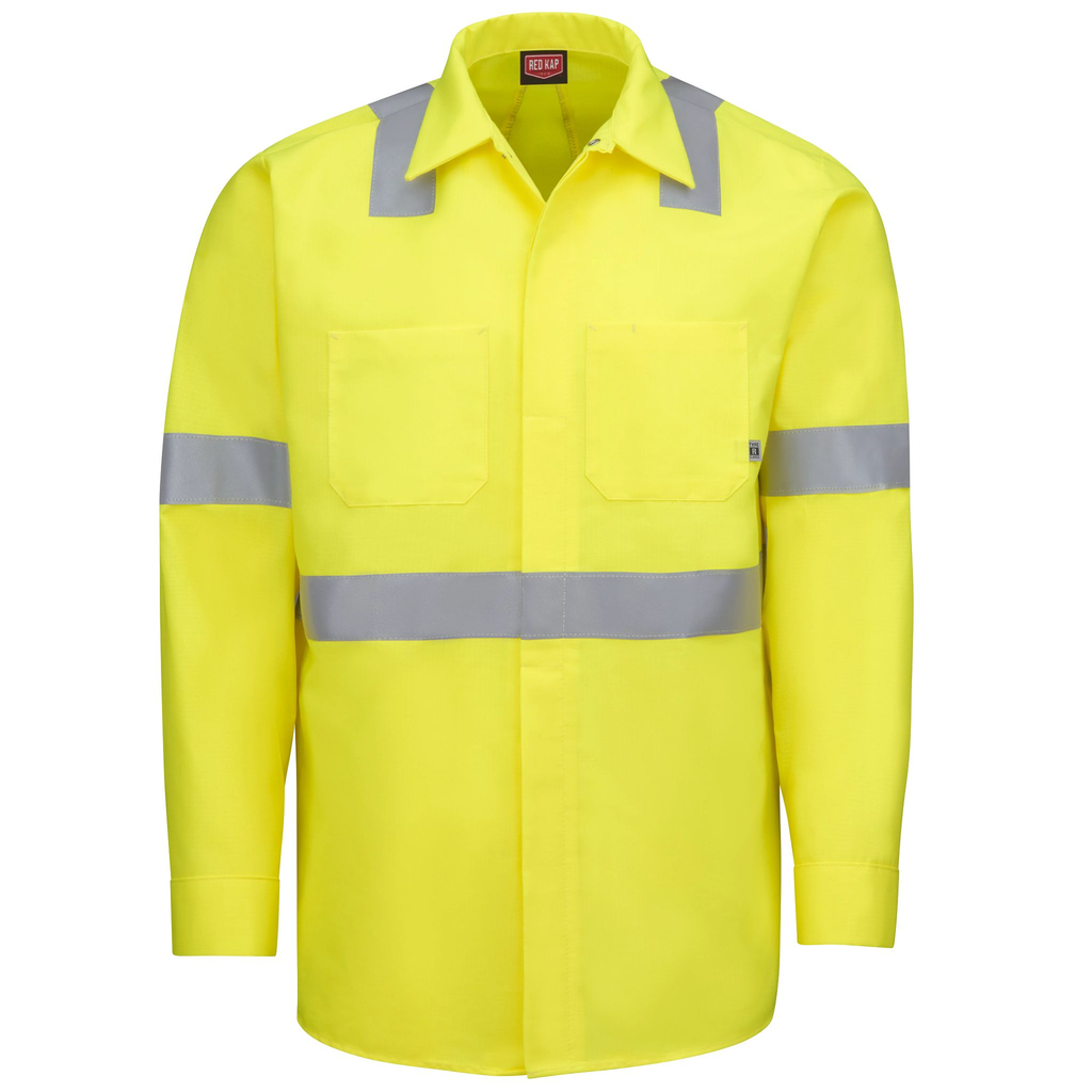 Long Sleeve Hi-Visibility Ripstop Work Shirt with MIMIX® + OilBlok, Type R Class 2