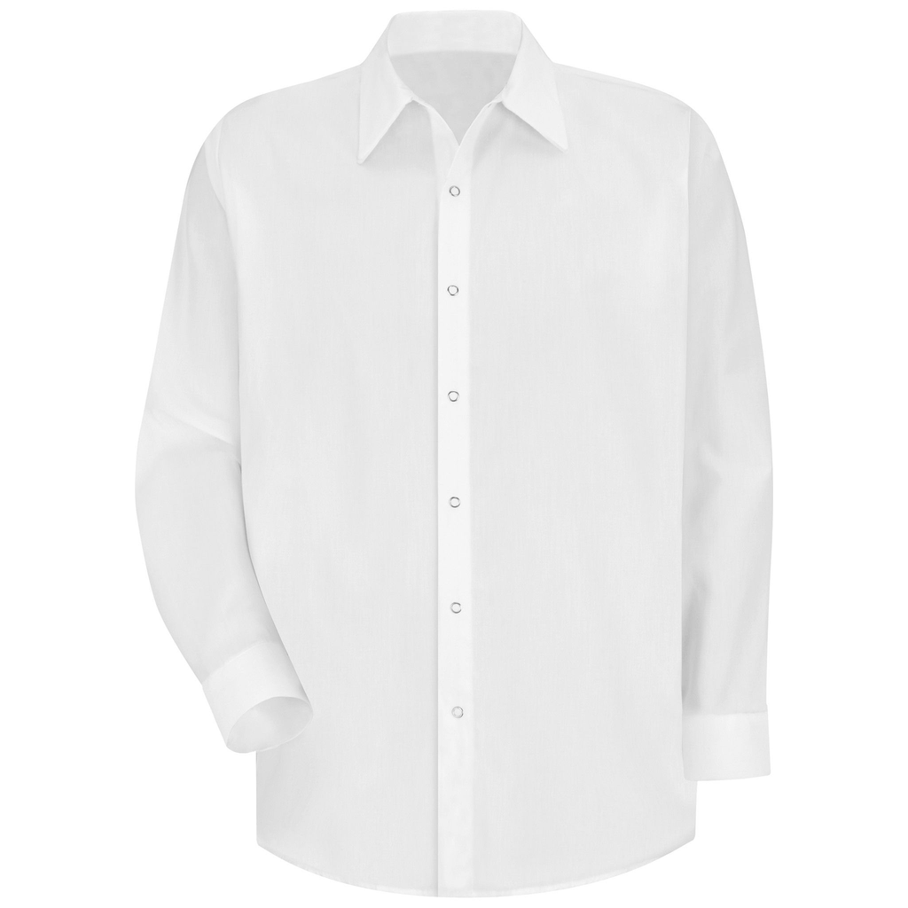 Men's Long Sleeve Specialized Pocketless Polyester Work Shirt