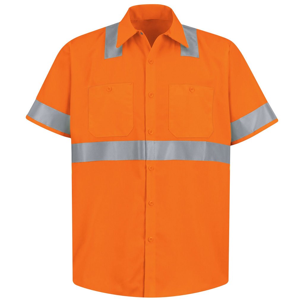 Men's Hi-Visibility Orange Short Sleeve Work Shirt - Type R, Class 2