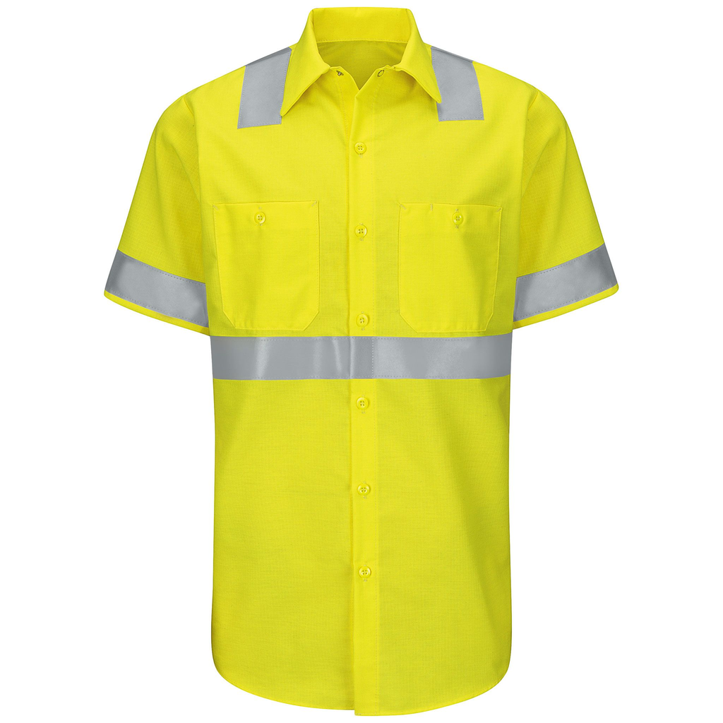 Men's Hi-Visibility Short Sleeve Ripstop Work Shirt - Type R, Class 2