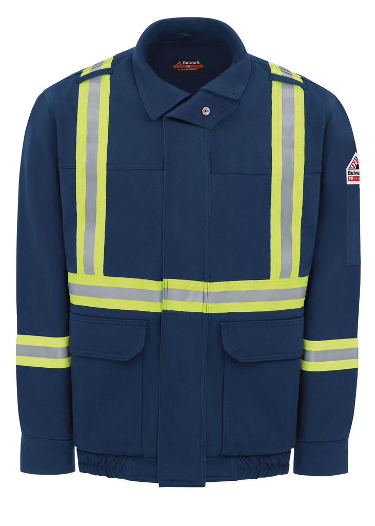 Men's Lined Bomber Jacket with Reflective Trim