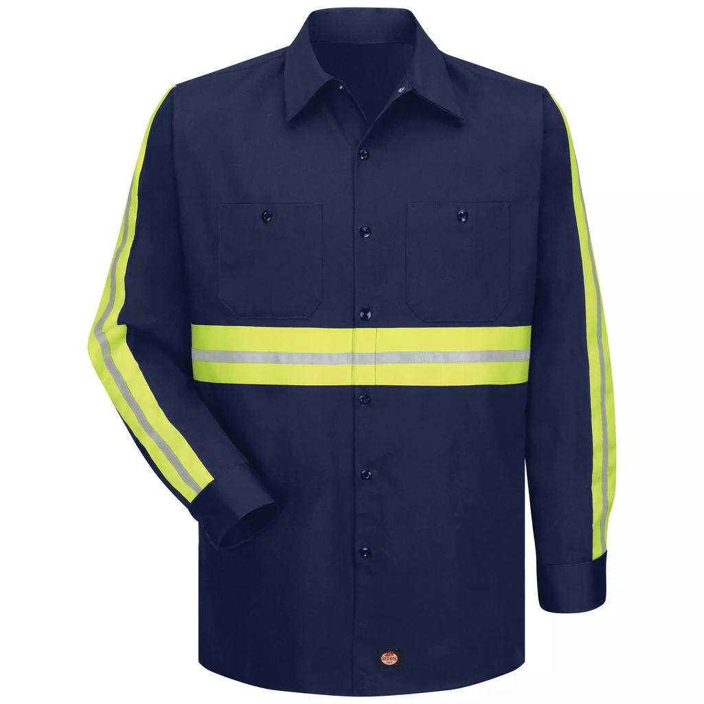 Long Sleeve Enhanced Visibility Cotton Work Shirt
