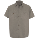 Men's Short Sleeve Microcheck Uniform Shirt
