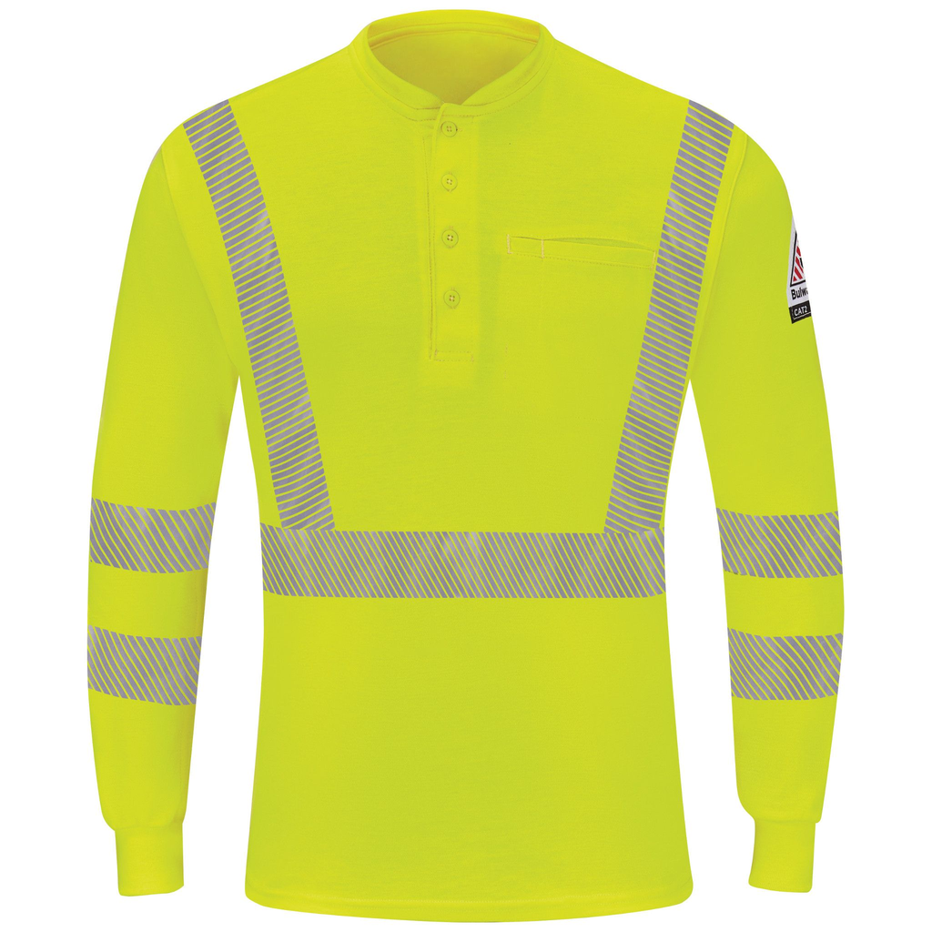 Men's Hi-Visibility Lightweight Long Sleeve Henley
