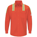 Men's Midweight FR Enhanced Visibility Uniform Shirt with Silver/Yellow Striping