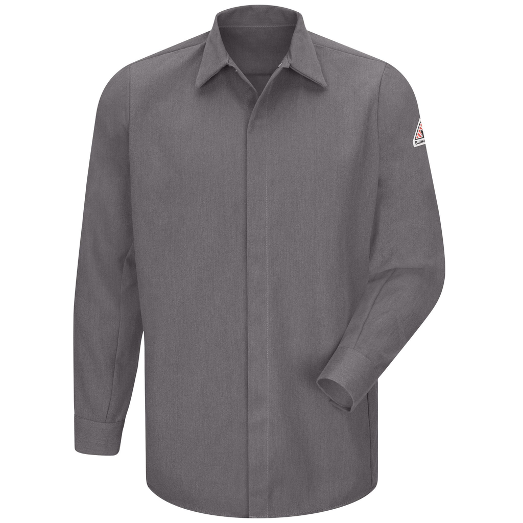 Men's Midweight FR Pocketless Concealed-Gripper Work Shirt