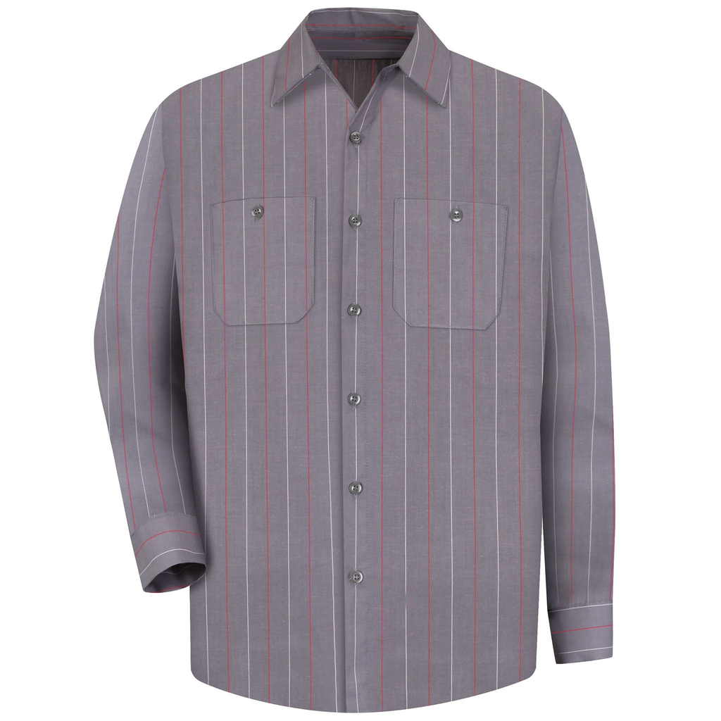 Men's Long Sleeve Industrial Stripe Work Shirt