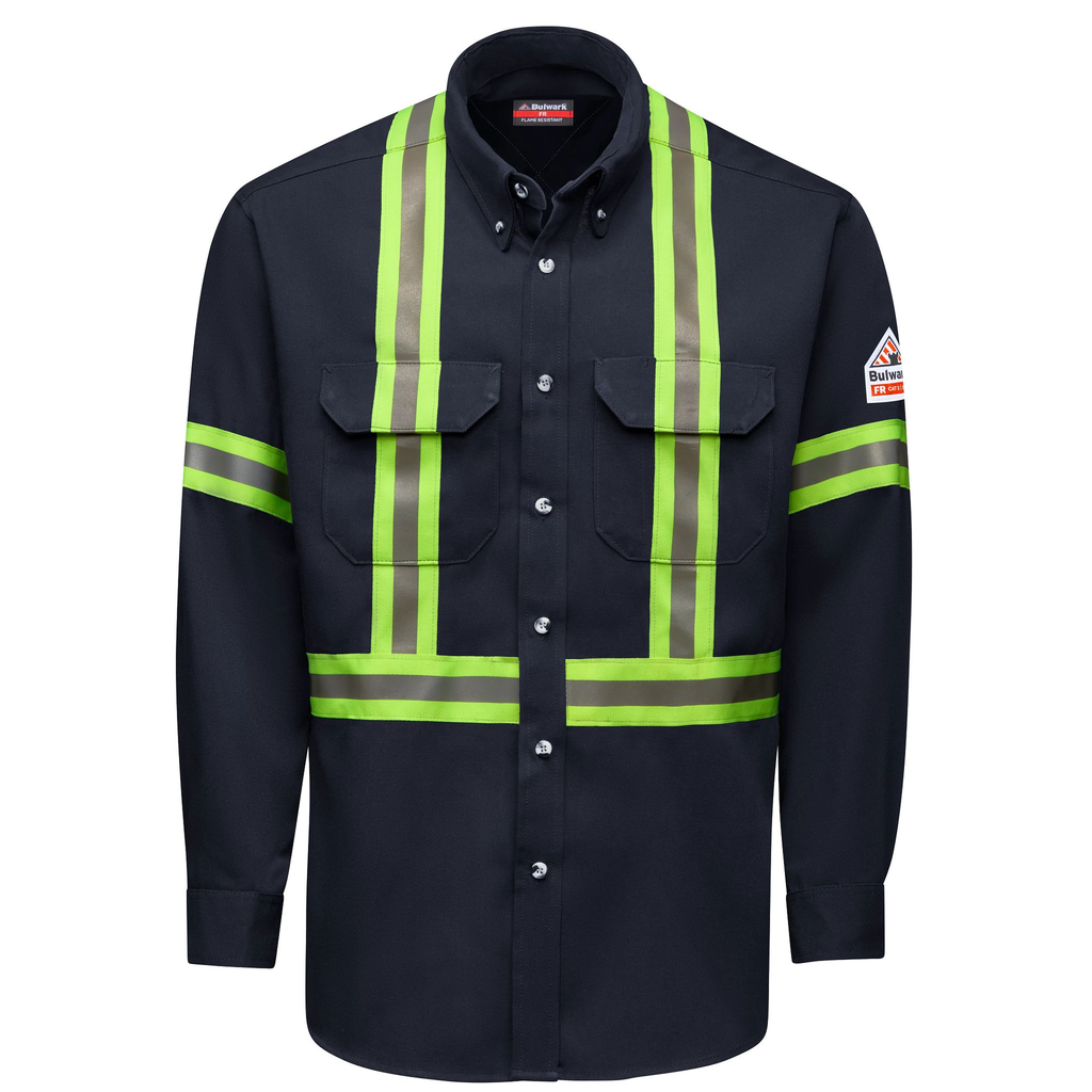 Men's Dress Uniform Shirt with Reflective Trim