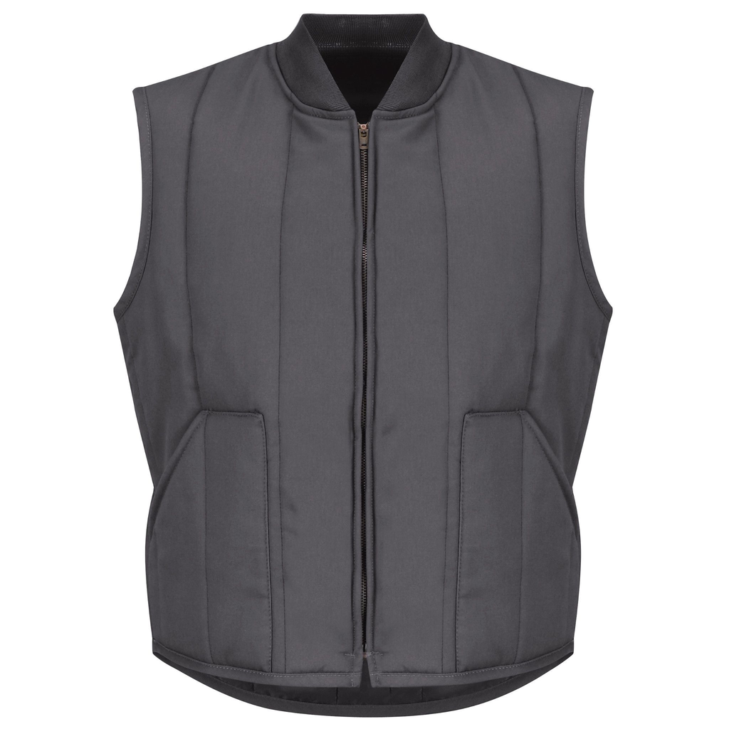 MNS CHARCOAL QUILTED VEST PATCH PKT