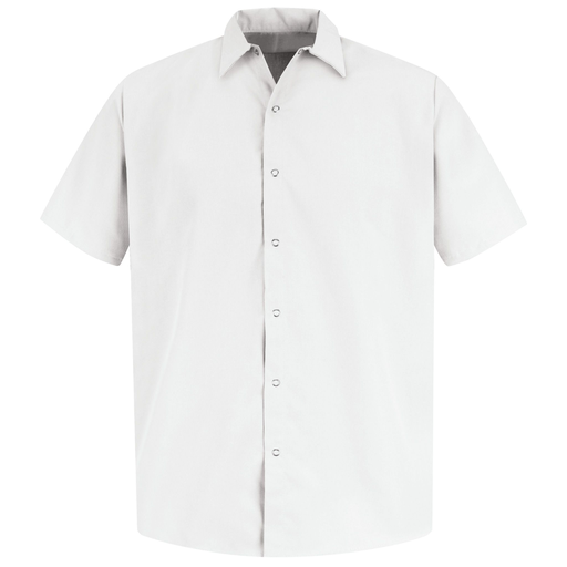 Men's Short Sleeve Specialized Pocketless Polyester Work Shirt