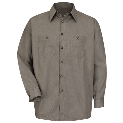 Men's Long Sleeve Microcheck Uniform Shirt