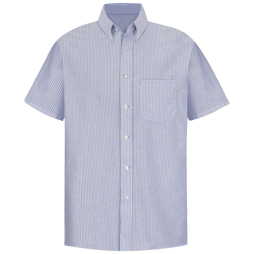 Men's Short Sleeve Striped Executive Oxford Dress Shirt