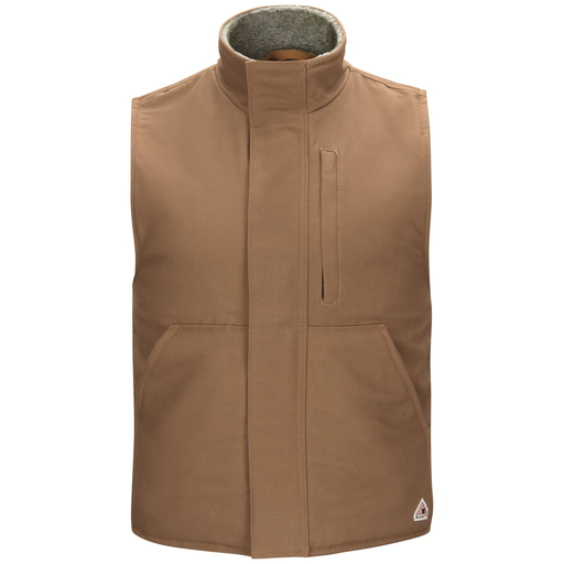 Men's Sherpa Lined Brown Duck Vest