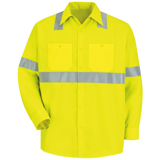 Men's Hi-Visibility Yellow Long Sleeve Work Shirt - Type R, Class 2
